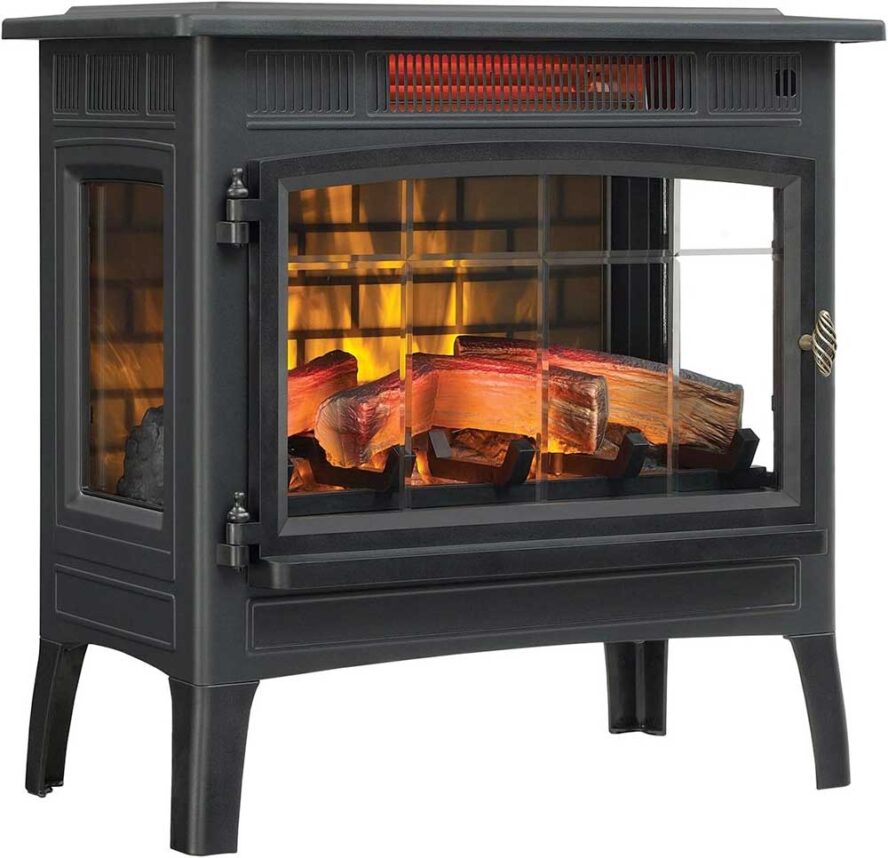 what electric fireplace is best for my vrbo - Duraflame Electric Infrared Quartz Fireplace Stove with 3D Flame Effect, Black