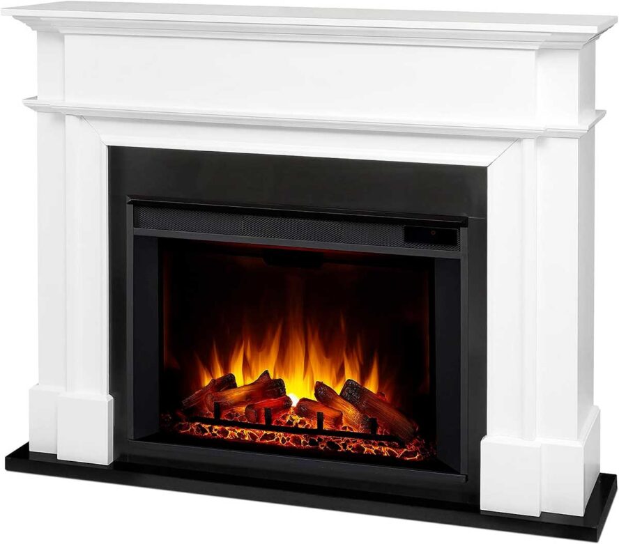 Real Flame White 8060E Harlan Grand Best Electric Fireplace, Large