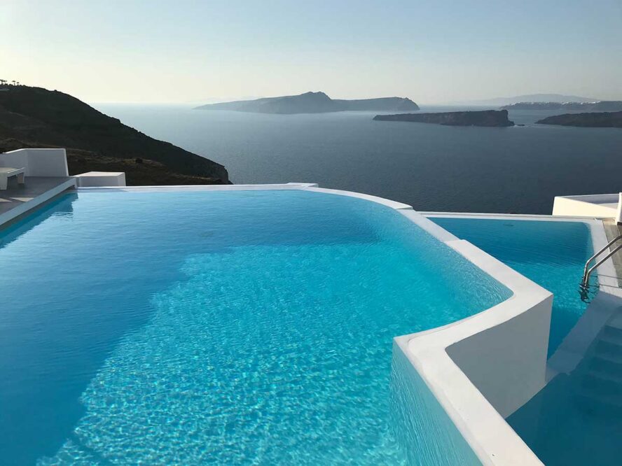 infinity pool in a luxury airbnb rental